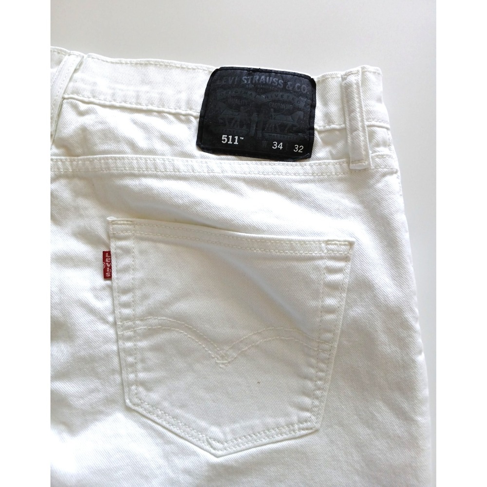 Levi's 511 White Denim Jeans Size 34 X 32